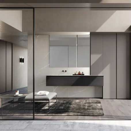 Mobile da Bagno M3 System 307 in rovere nero impiallacciato di Baxar