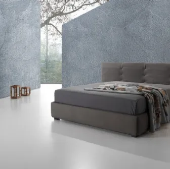 Letto in tessuto grigio con testiera Twist Tess 232 di Excò