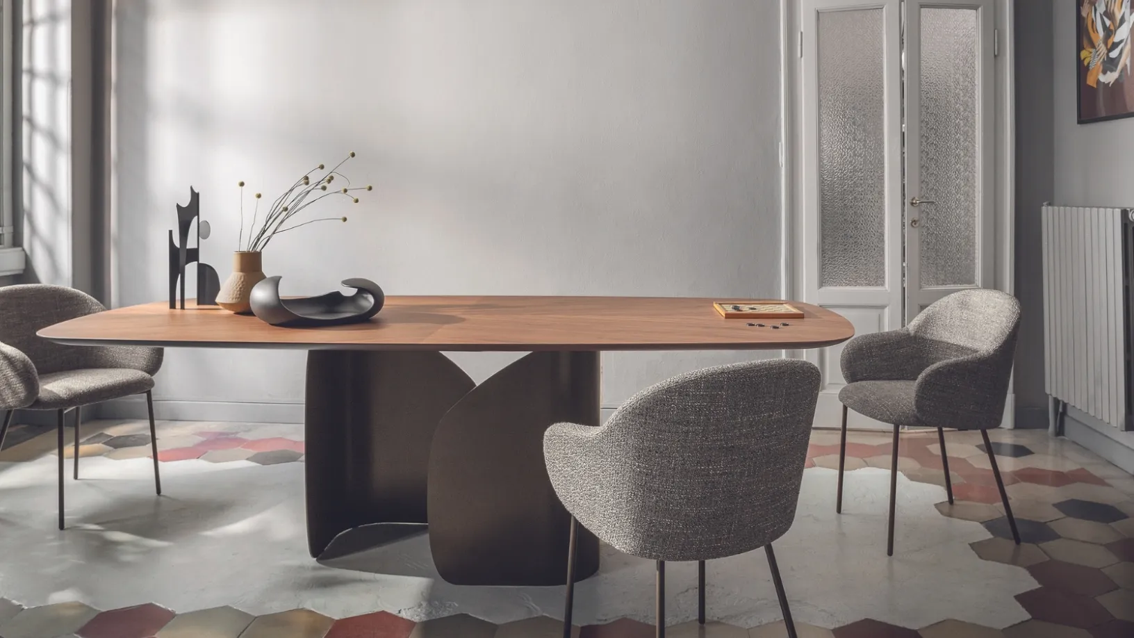 Sedia Holly Fab in tessuto e metallo di Calligaris