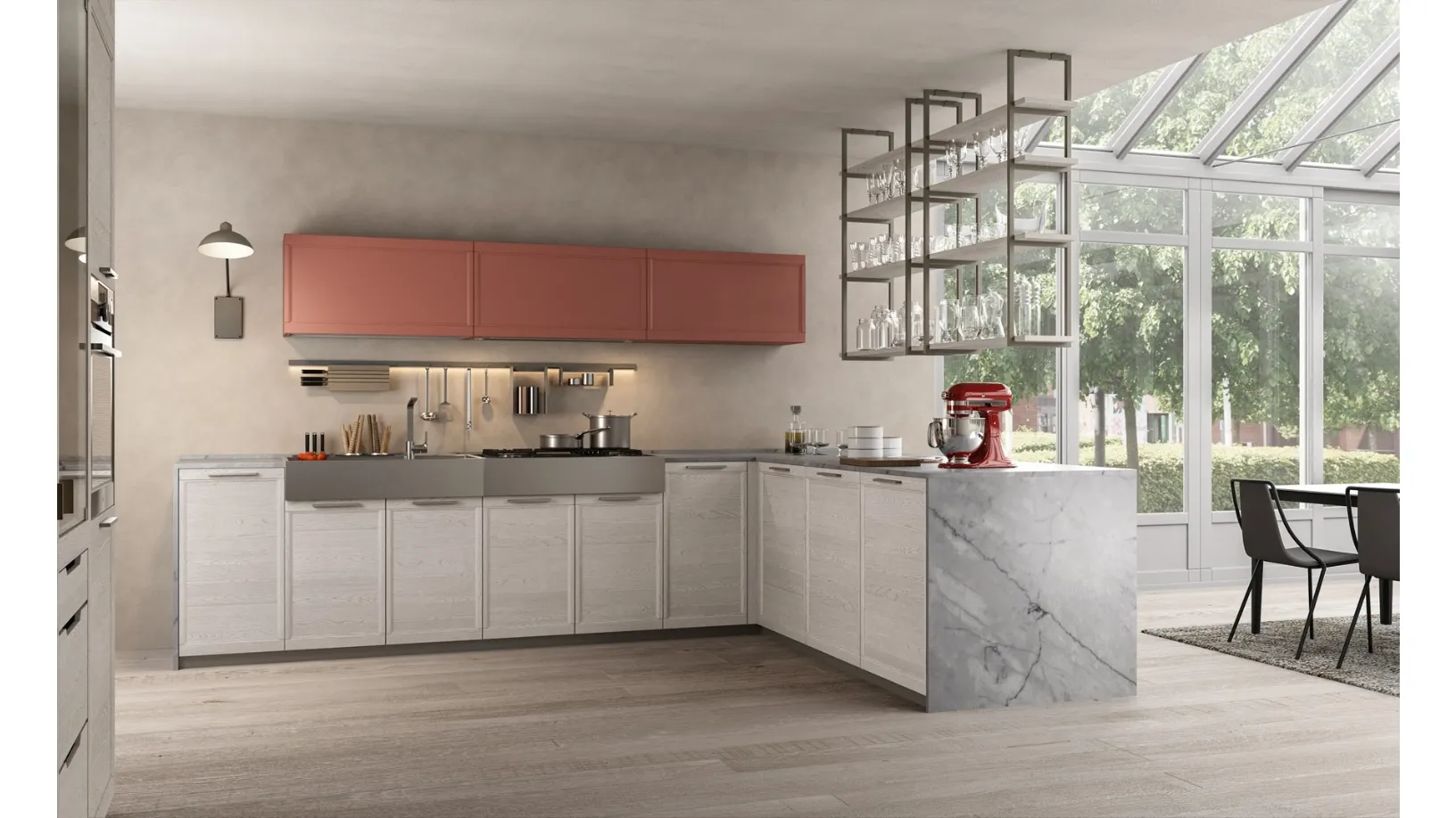 Cucina Classica con penisola Flavour 12 di Lube